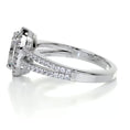 Load image into Gallery viewer, Radiant Elegance: 0.90 CT Oval Lab Grown Diamond Halo & Pave Split Shank Engagement Ring 7
