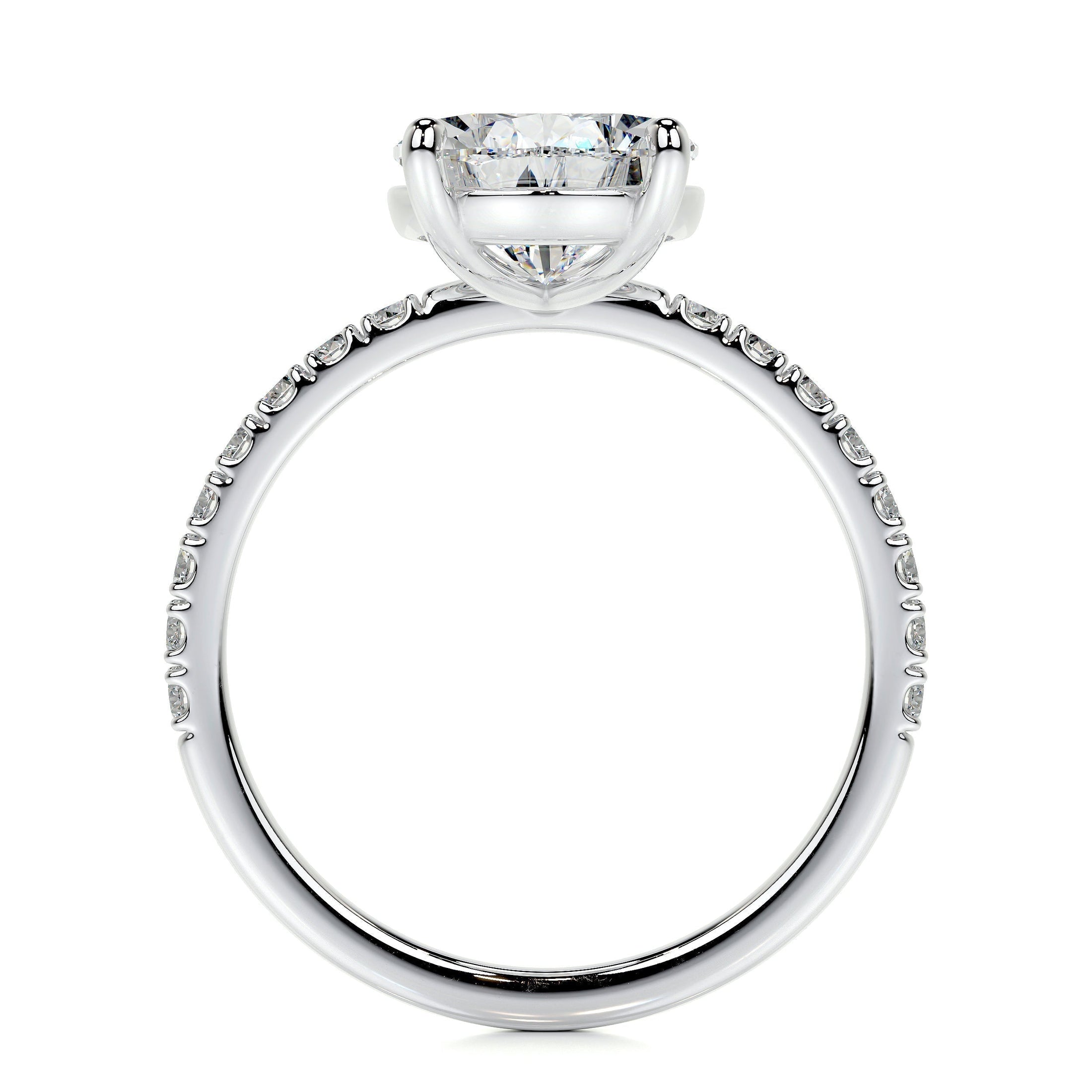 Exquisite 5.0 CT Pear Lab Grown Diamond Pave Engagement Ring