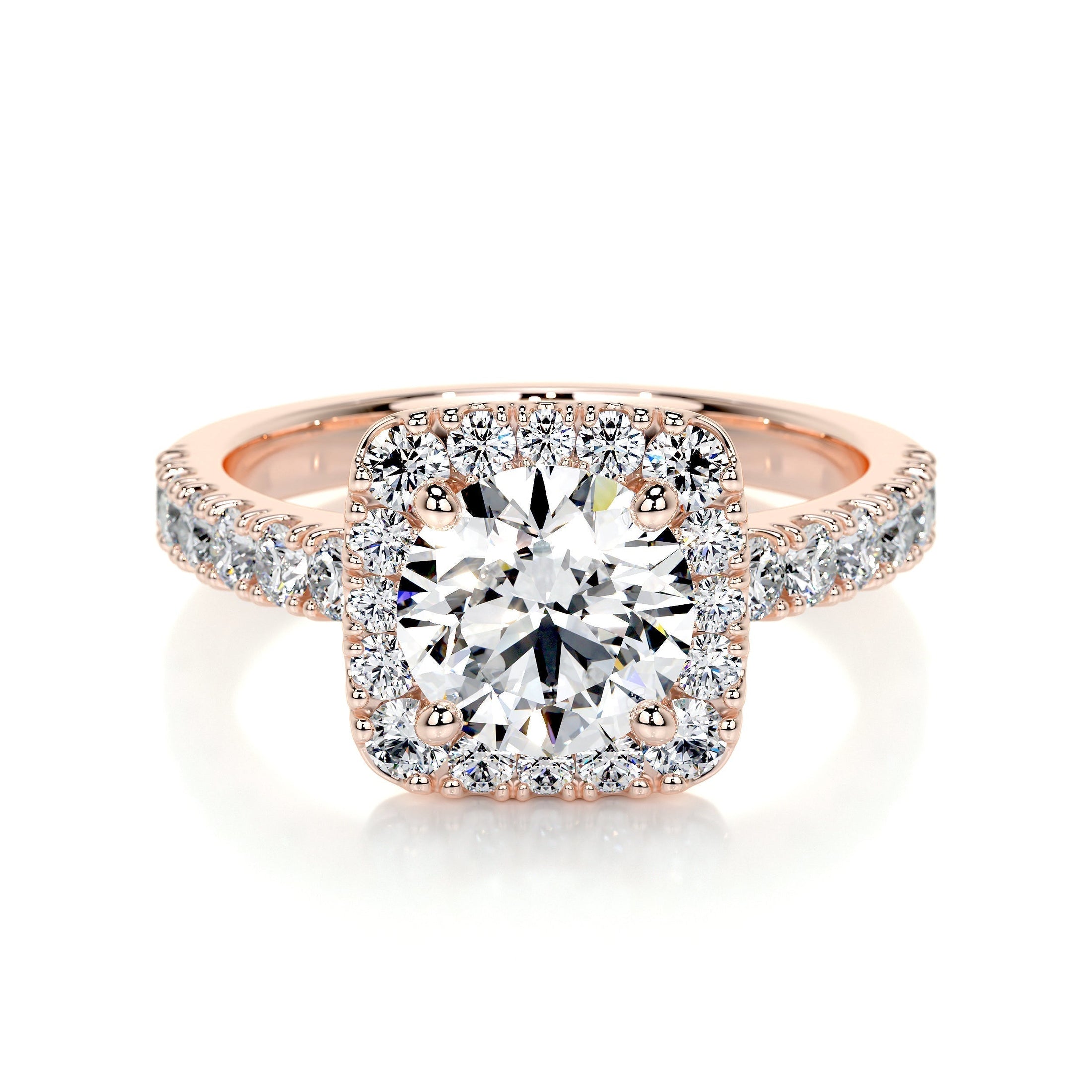 1.50 CT Round Lab Grown Diamond Halo Elegance Engagement Ring