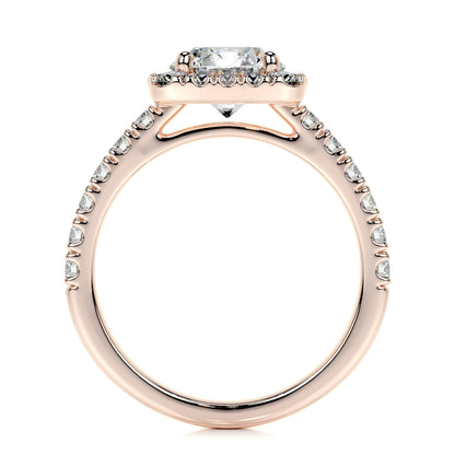 1.50 CT Round Lab Grown Diamond Halo Elegance Engagement Ring 17