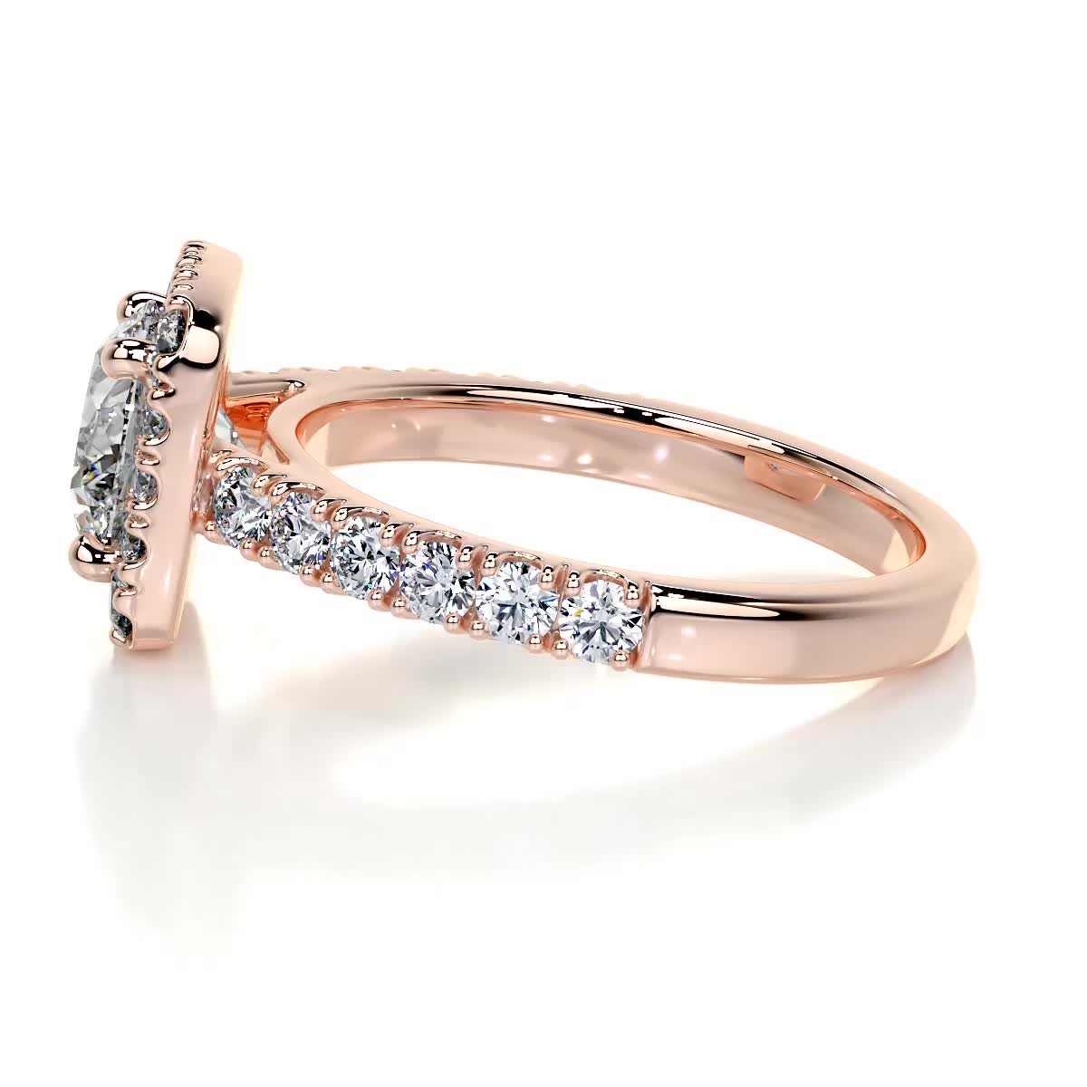 1.50 CT Round Lab Grown Diamond Halo Elegance Engagement Ring 16