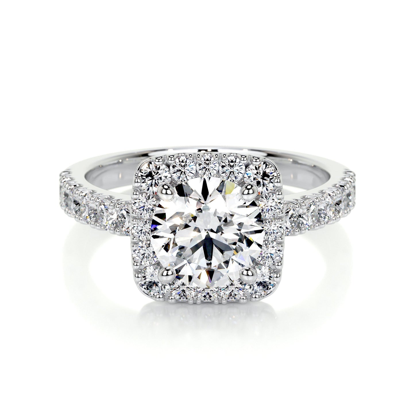 1.50 CT Round Lab Grown Diamond Halo Elegance Engagement Ring 1