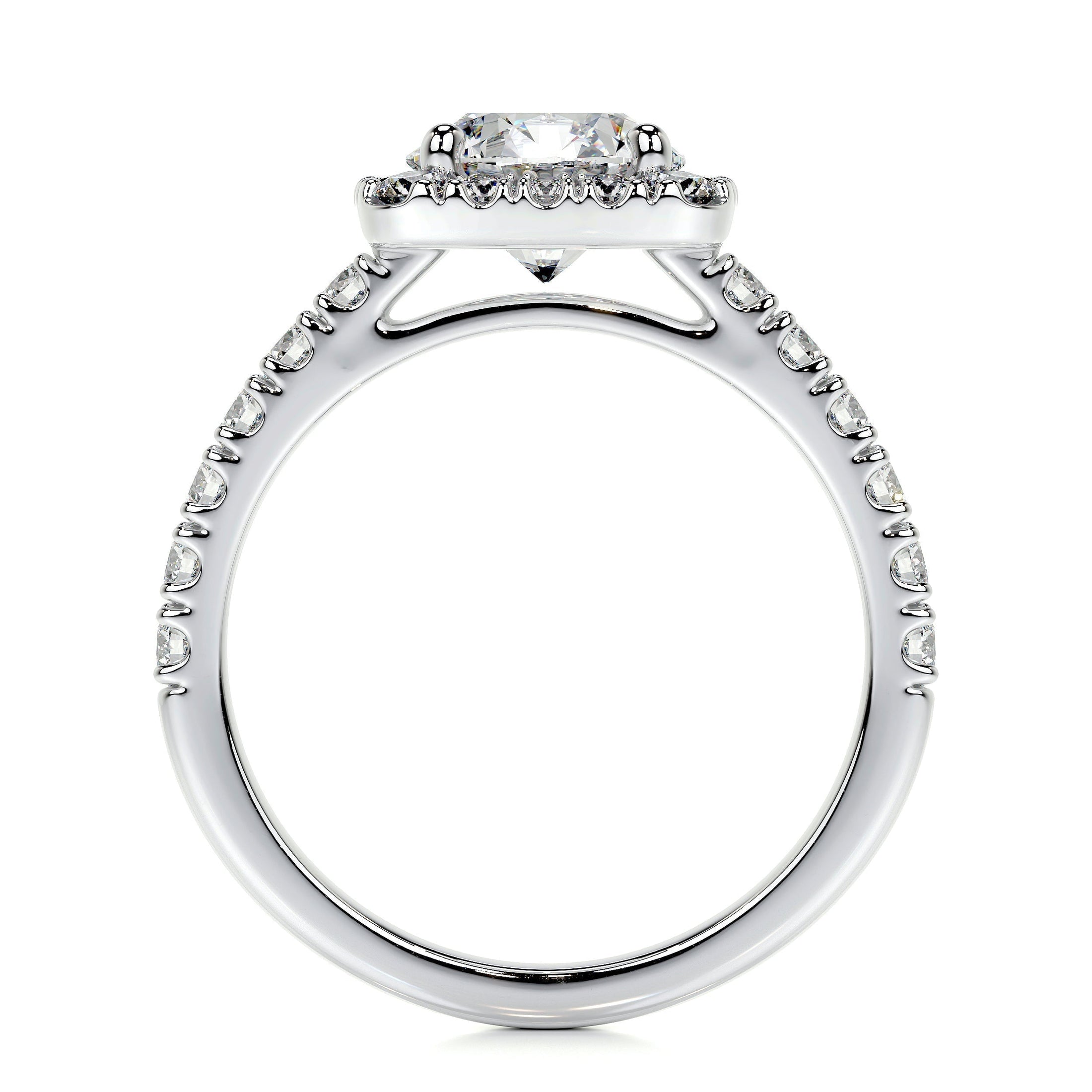 1.50 CT Round Lab Grown Diamond Halo Elegance Engagement Ring