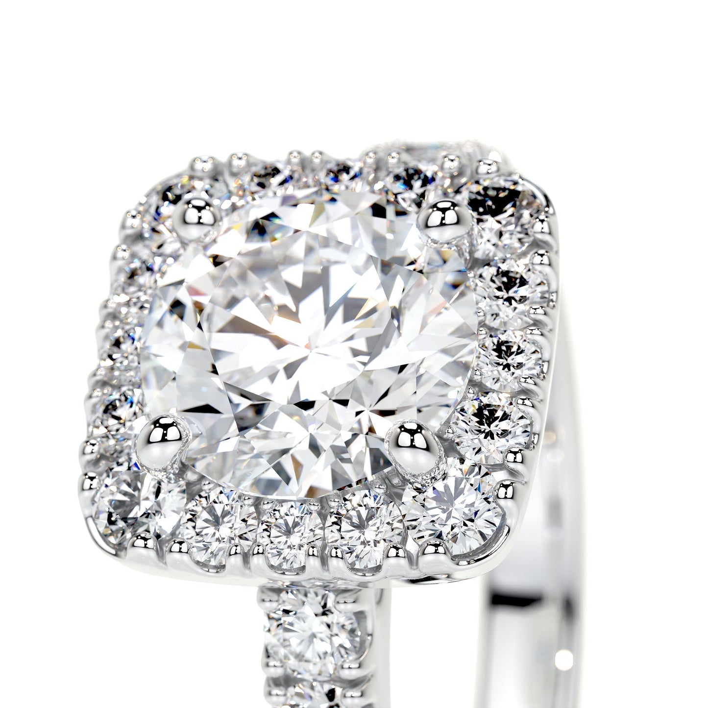 1.50 CT Round Lab Grown Diamond Halo Elegance Engagement Ring 5