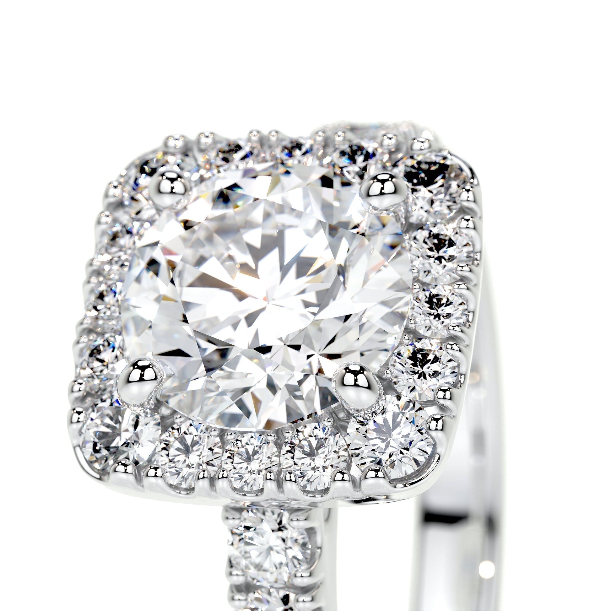1.50 CT Round Lab Grown Diamond Halo Elegance Engagement Ring 5