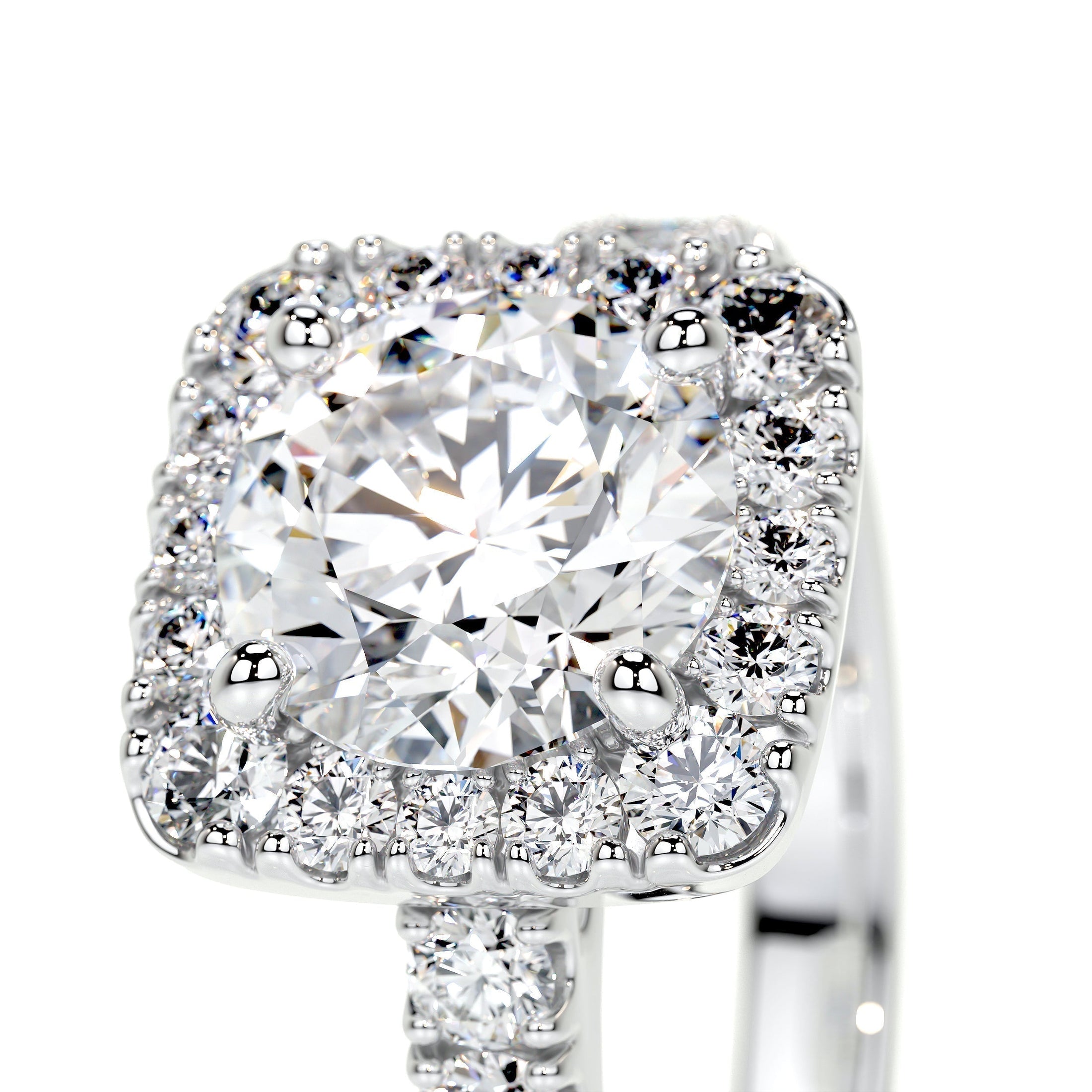 1.50 CT Round Lab Grown Diamond Halo Elegance Engagement Ring