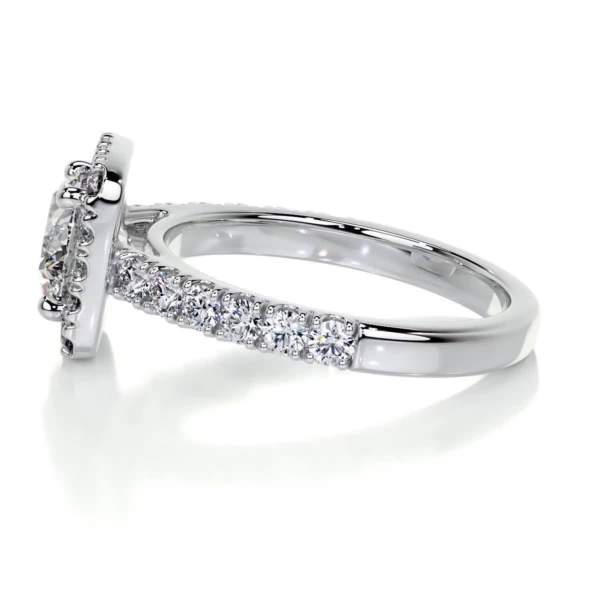 1.50 CT Round Lab Grown Diamond Halo Elegance Engagement Ring 6