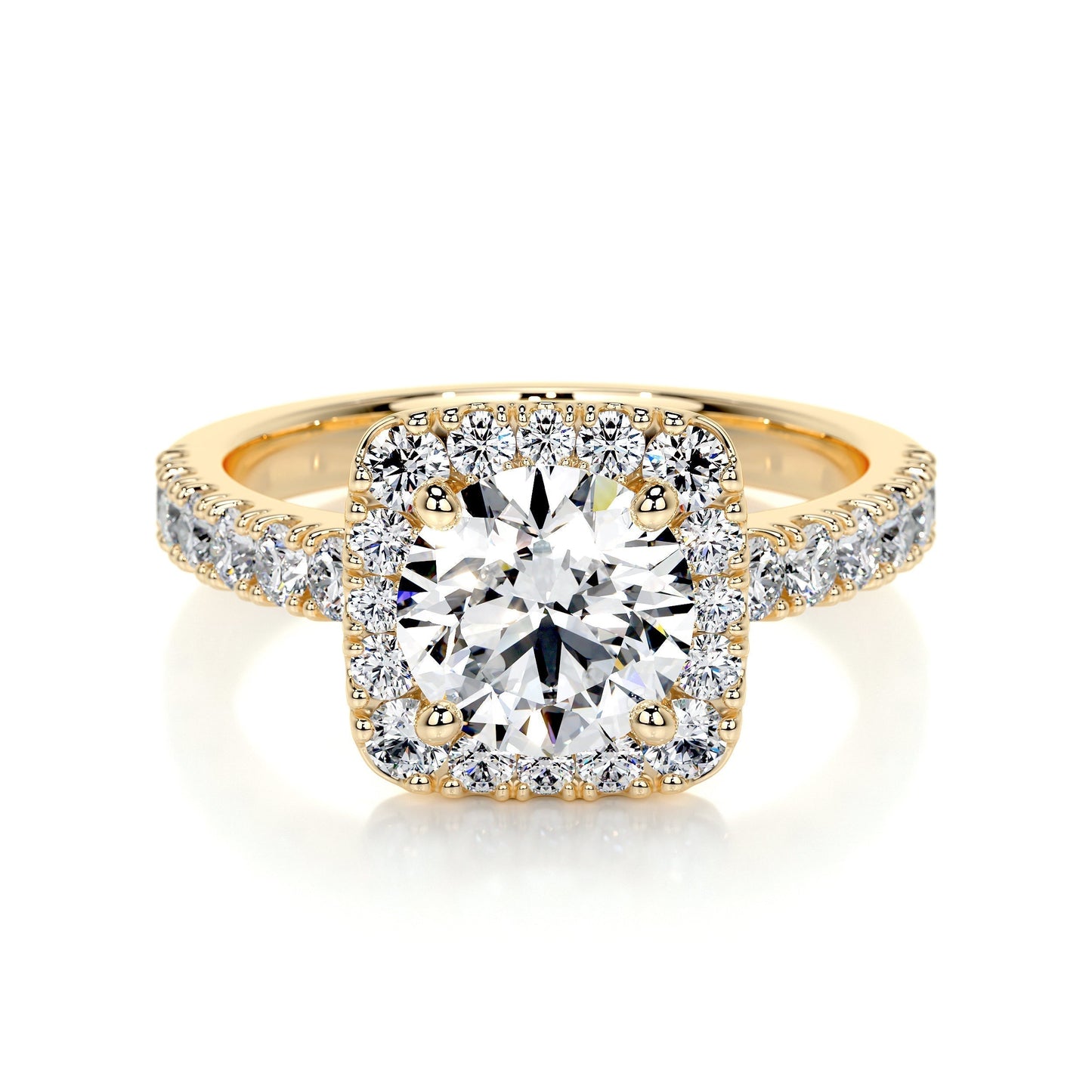 1.50 CT Round Lab Grown Diamond Halo Elegance Engagement Ring 7