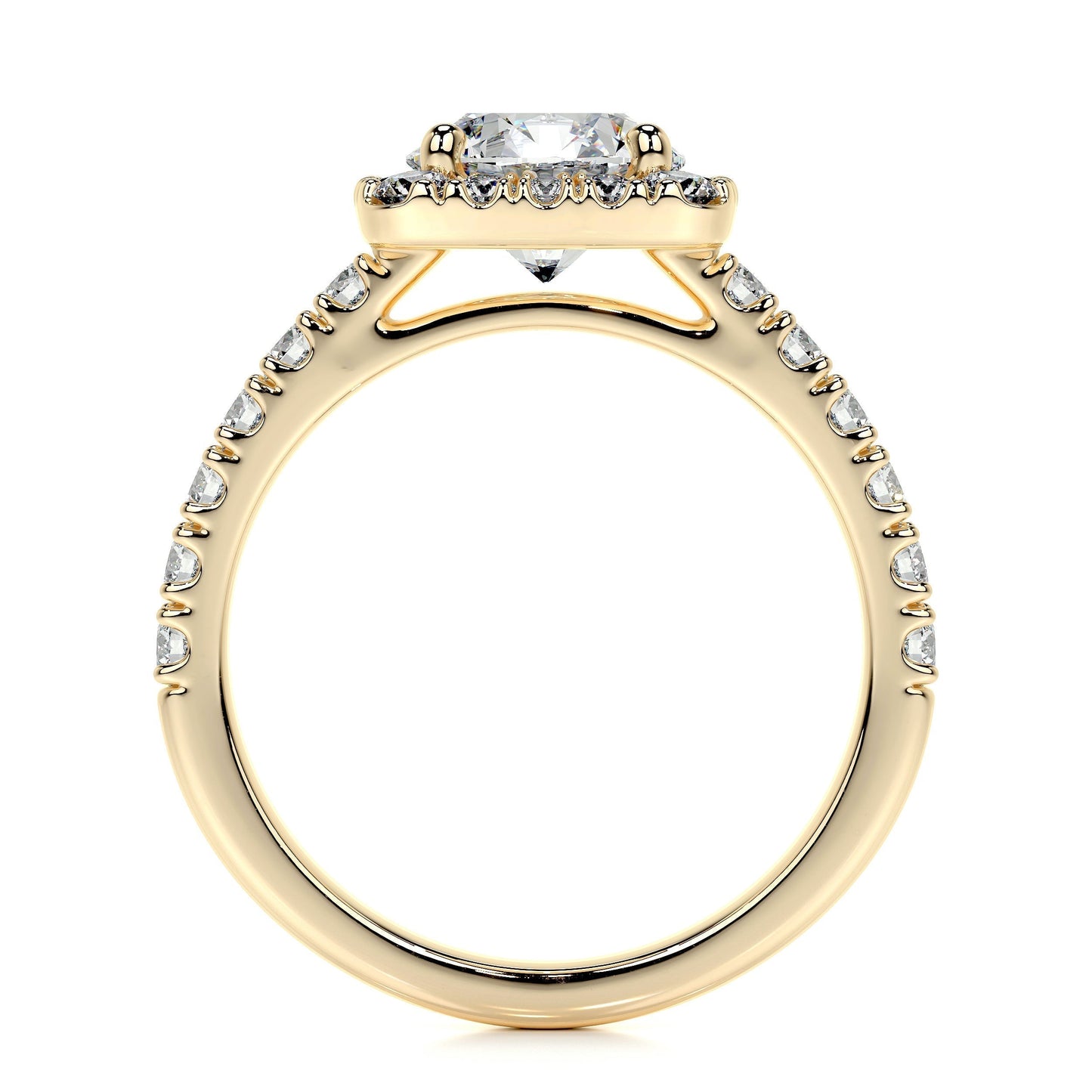 1.50 CT Round Lab Grown Diamond Halo Elegance Engagement Ring 12