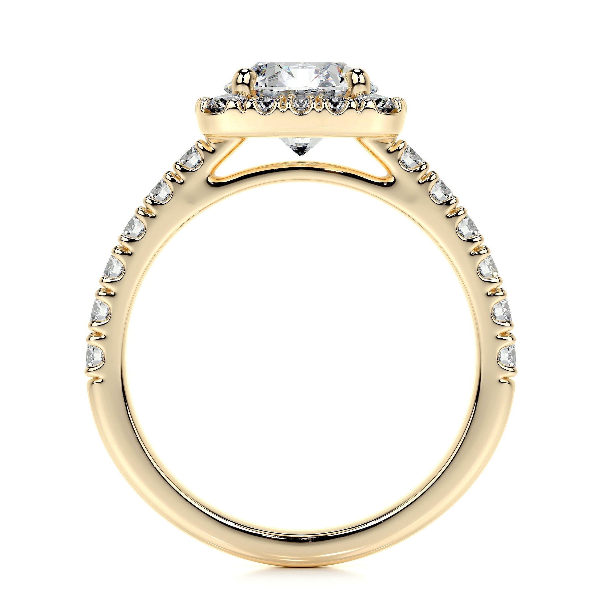 1.50 CT Round Lab Grown Diamond Halo Elegance Engagement Ring 12