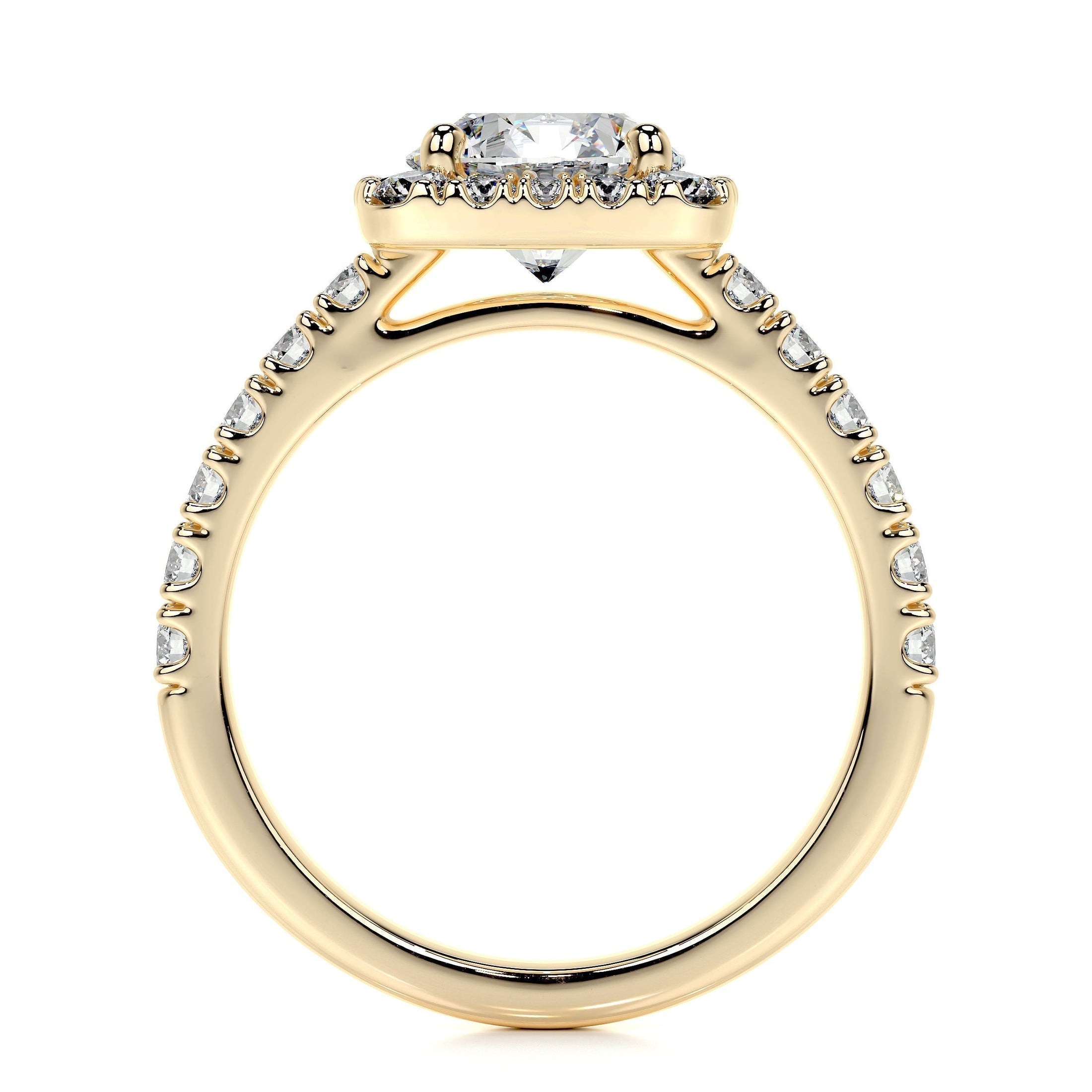 1.50 CT Round Lab Grown Diamond Halo Elegance Engagement Ring