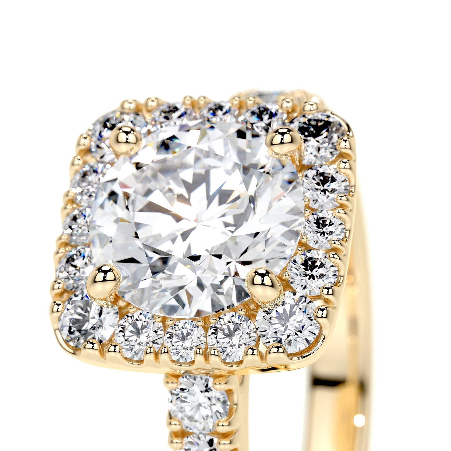 1.50 CT Round Lab Grown Diamond Halo Elegance Engagement Ring 10