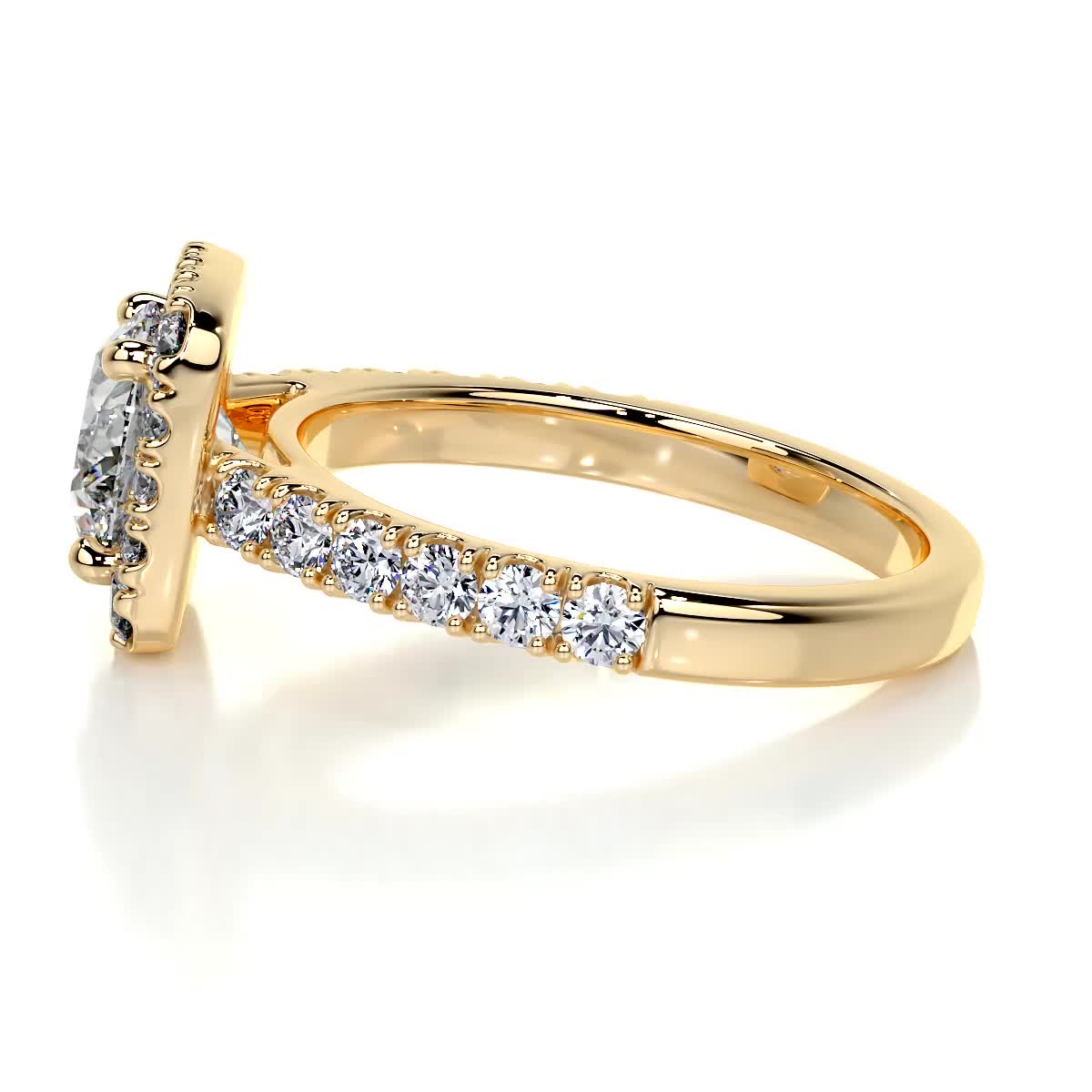 1.50 CT Round Lab Grown Diamond Halo Elegance Engagement Ring 11
