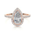 Load image into Gallery viewer, 1.50 CT Pear-Shaped Lab Grown Diamond Halo Engagement Ring
