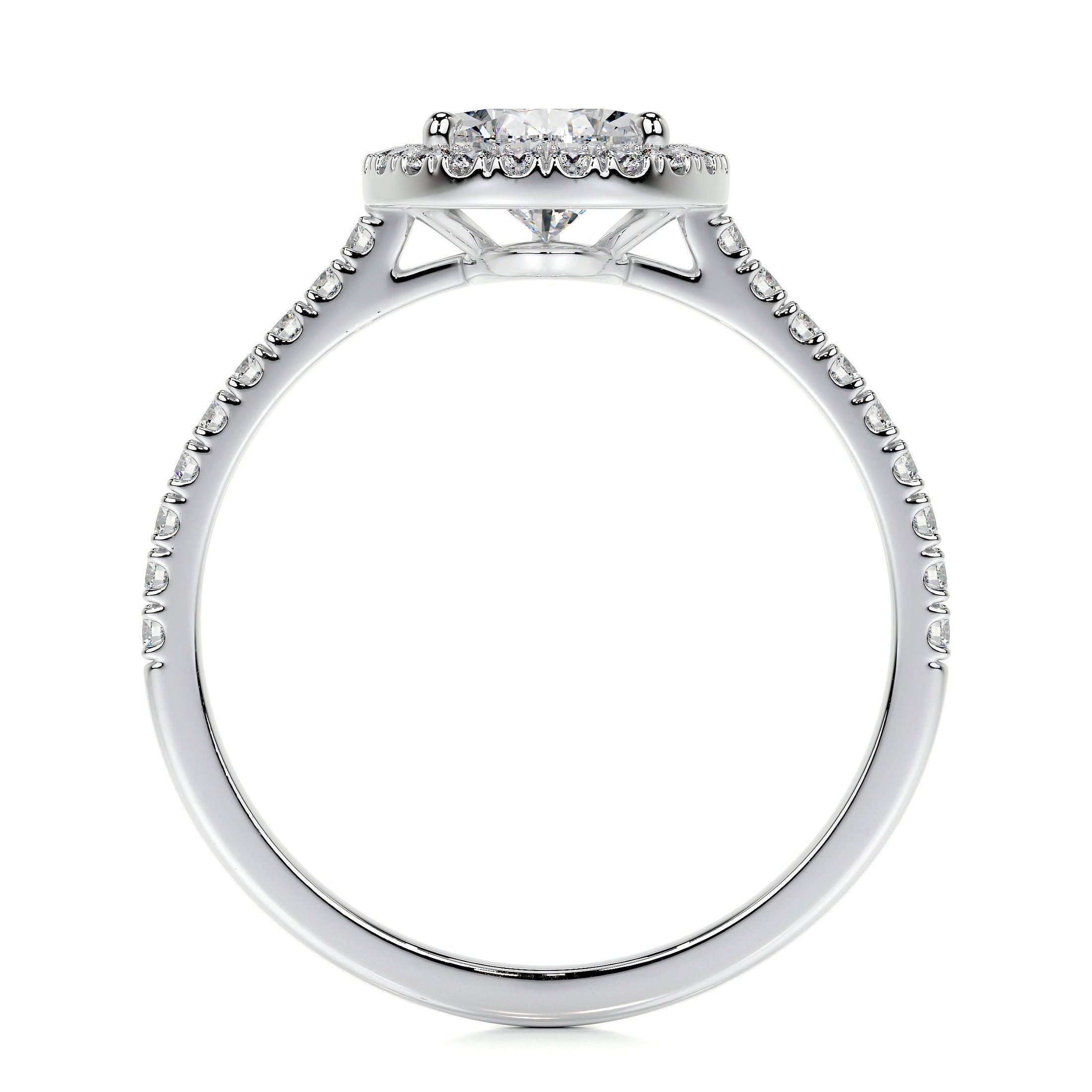 1.50 CT Pear-Shaped Lab Grown Diamond Halo Engagement Ring