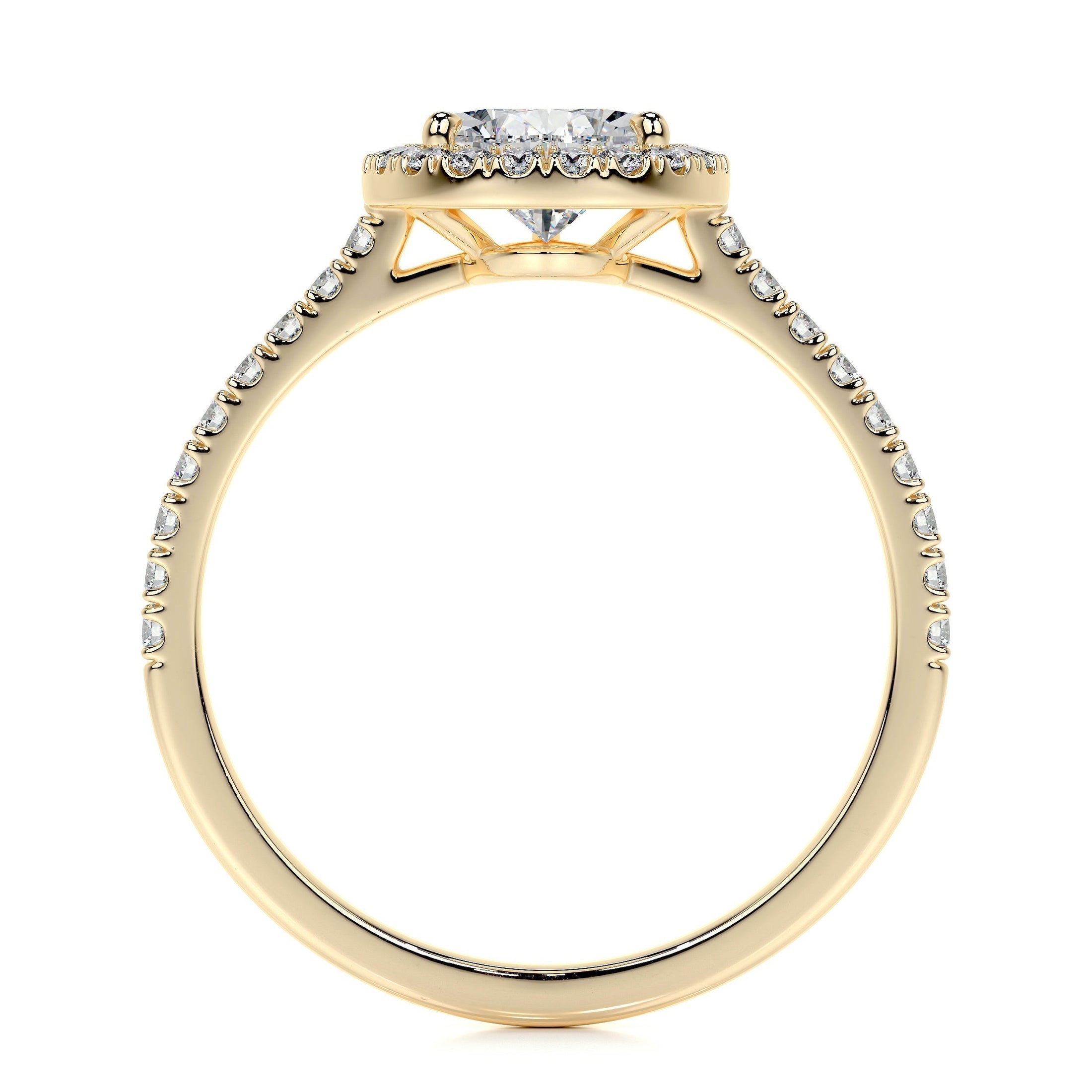 1.50 CT Pear-Shaped Lab Grown Diamond Halo Engagement Ring