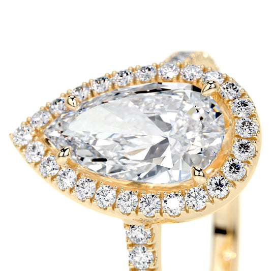 1.50 CT Pear Halo CVD F/VS2 Diamond Engagement Ring 10