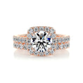 Load image into Gallery viewer, 1.50 CT Round Lab Grown Diamond Halo Bridal Ring Set - Elegance Perfected
