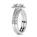 Load image into Gallery viewer, 1.50 CT Round Lab Grown Diamond Halo Bridal Ring Set - Elegance Perfected
