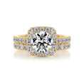 Load image into Gallery viewer, 1.50 CT Round Lab Grown Diamond Halo Bridal Ring Set - Elegance Perfected
