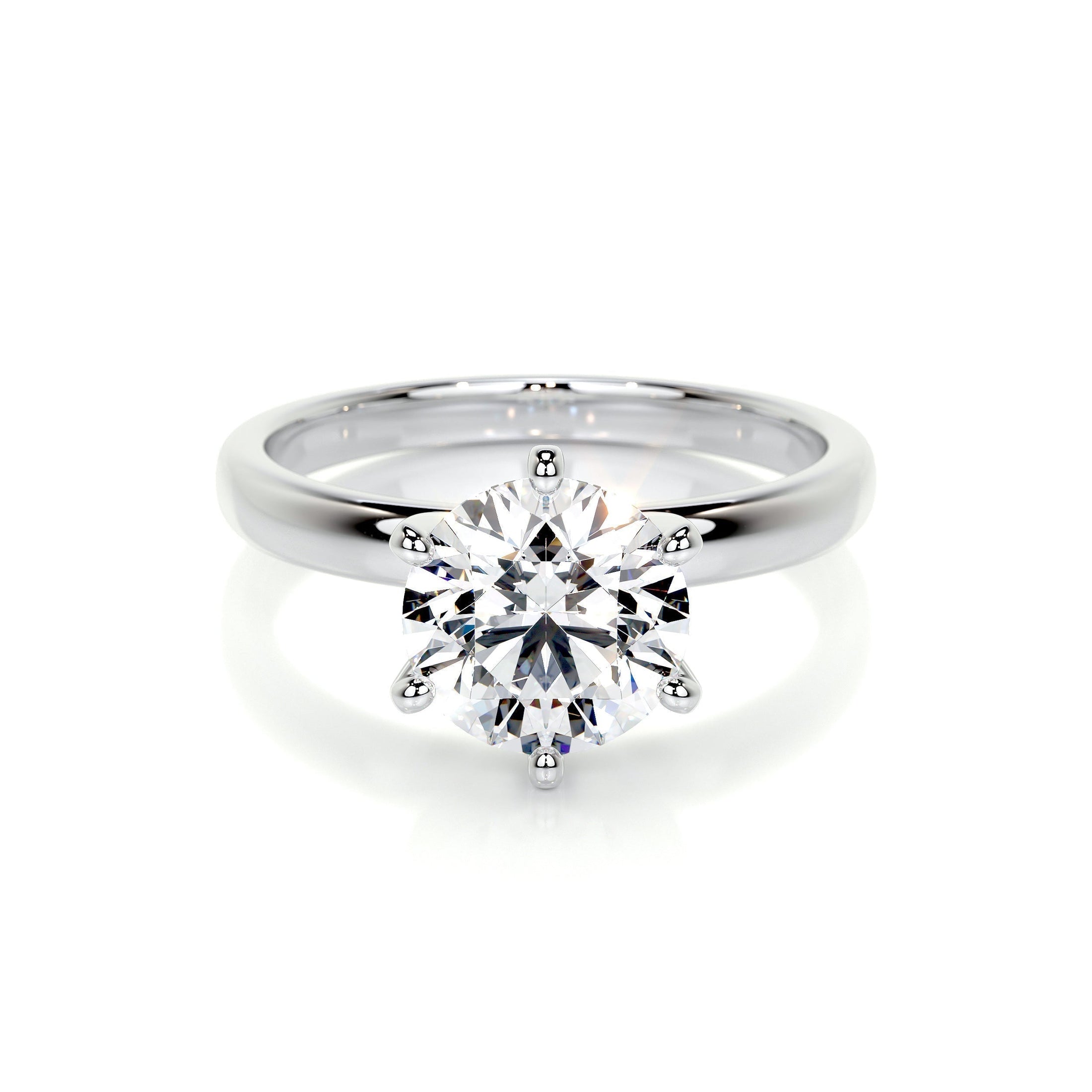 2.0 CT Round Lab Grown Diamond Solitaire Engagement Ring