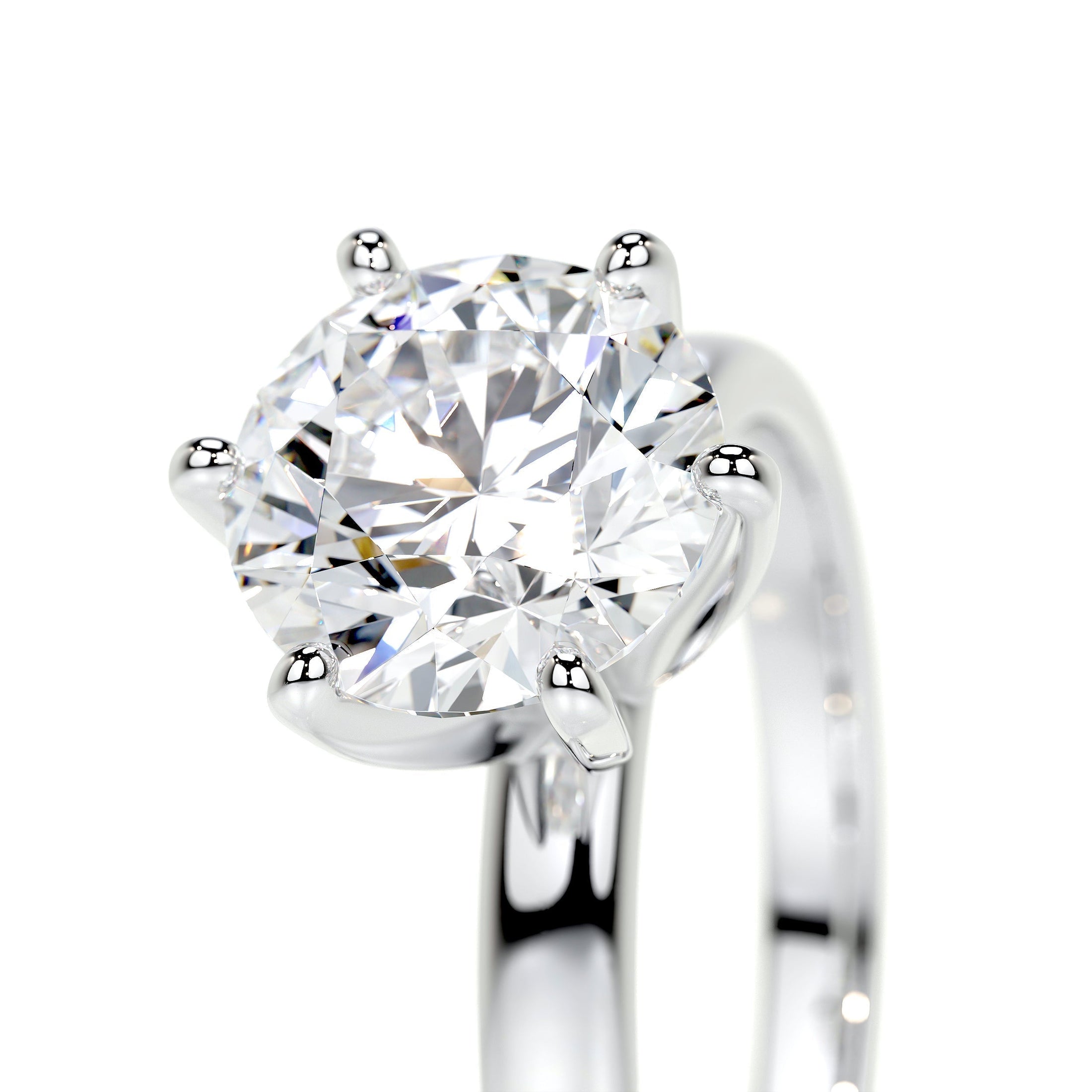 2.0 CT Round Lab Grown Diamond Solitaire Engagement Ring