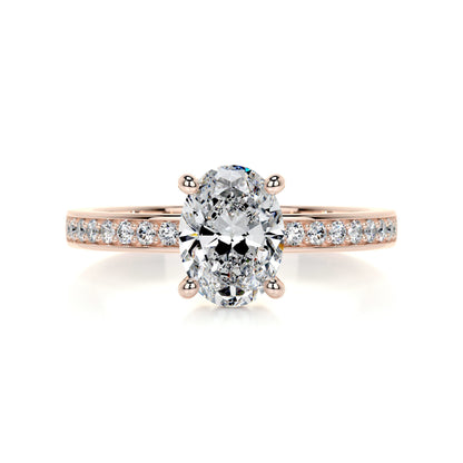 1.0 CT Oval Solitaire CVD F/SI1 Diamond Engagement Ring 13