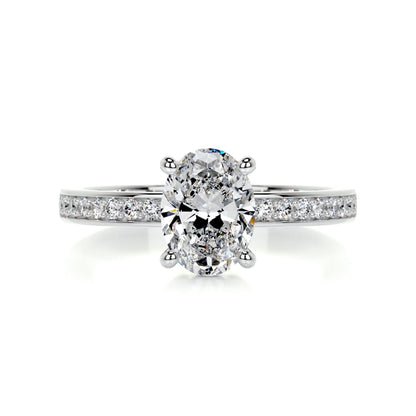 1.0 CT Oval Solitaire CVD F/SI1 Diamond Engagement Ring 1