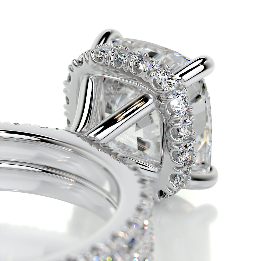 2.0 CT Cushion Cut Lab Grown Diamond Hidden Halo Bridal Set 5