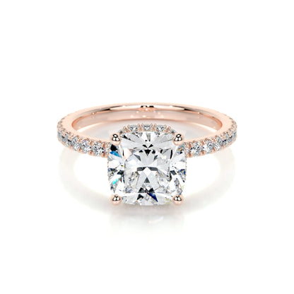 2.0 CT Cushion Hidden Halo CVD E/VS1 Diamond Engagement Ring 12