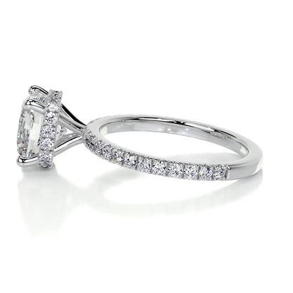 2.0 CT Cushion Cut Lab Grown Diamond Hidden Halo Engagement Ring 4
