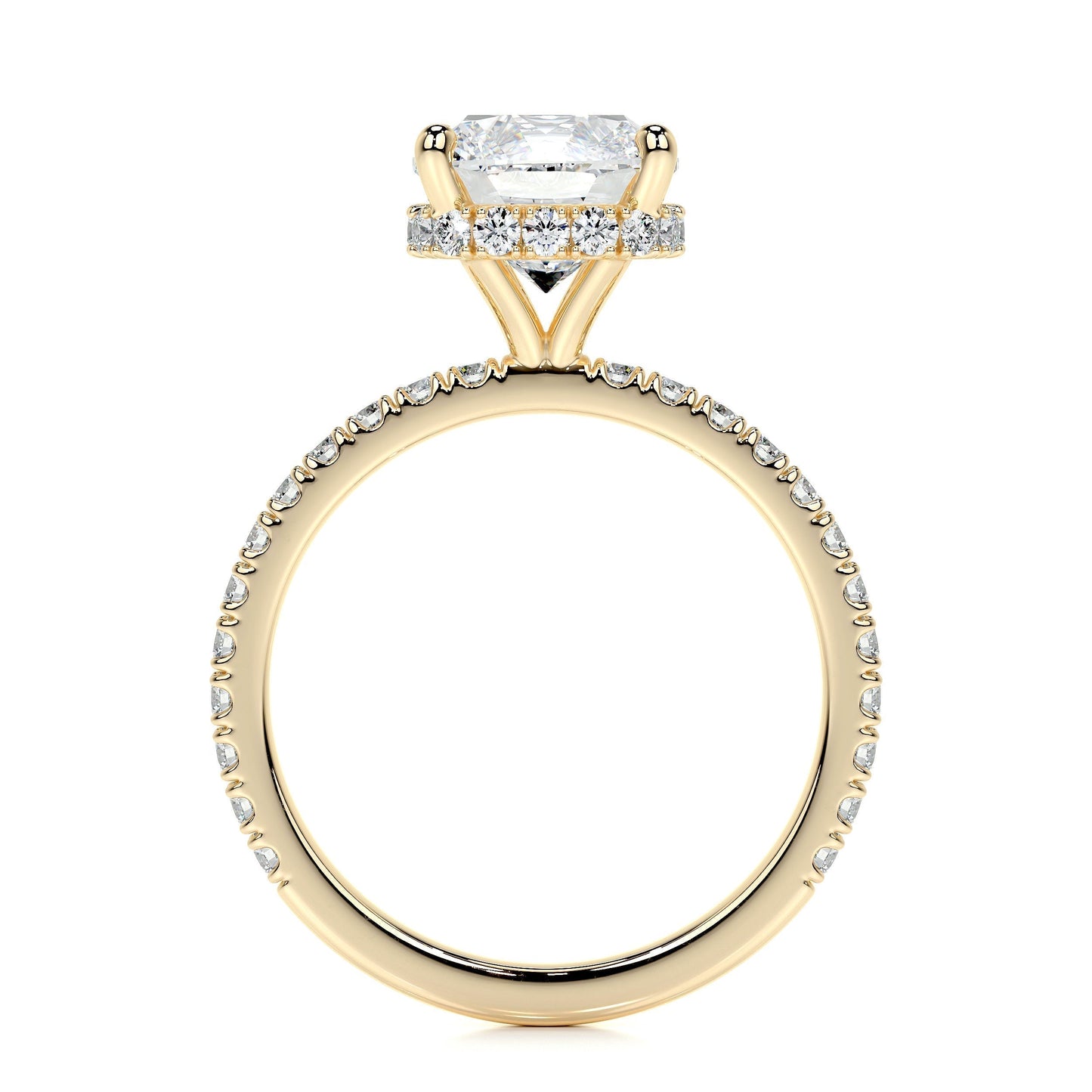 2.0 CT Cushion Hidden Halo CVD E/VS1 Diamond Engagement Ring 10