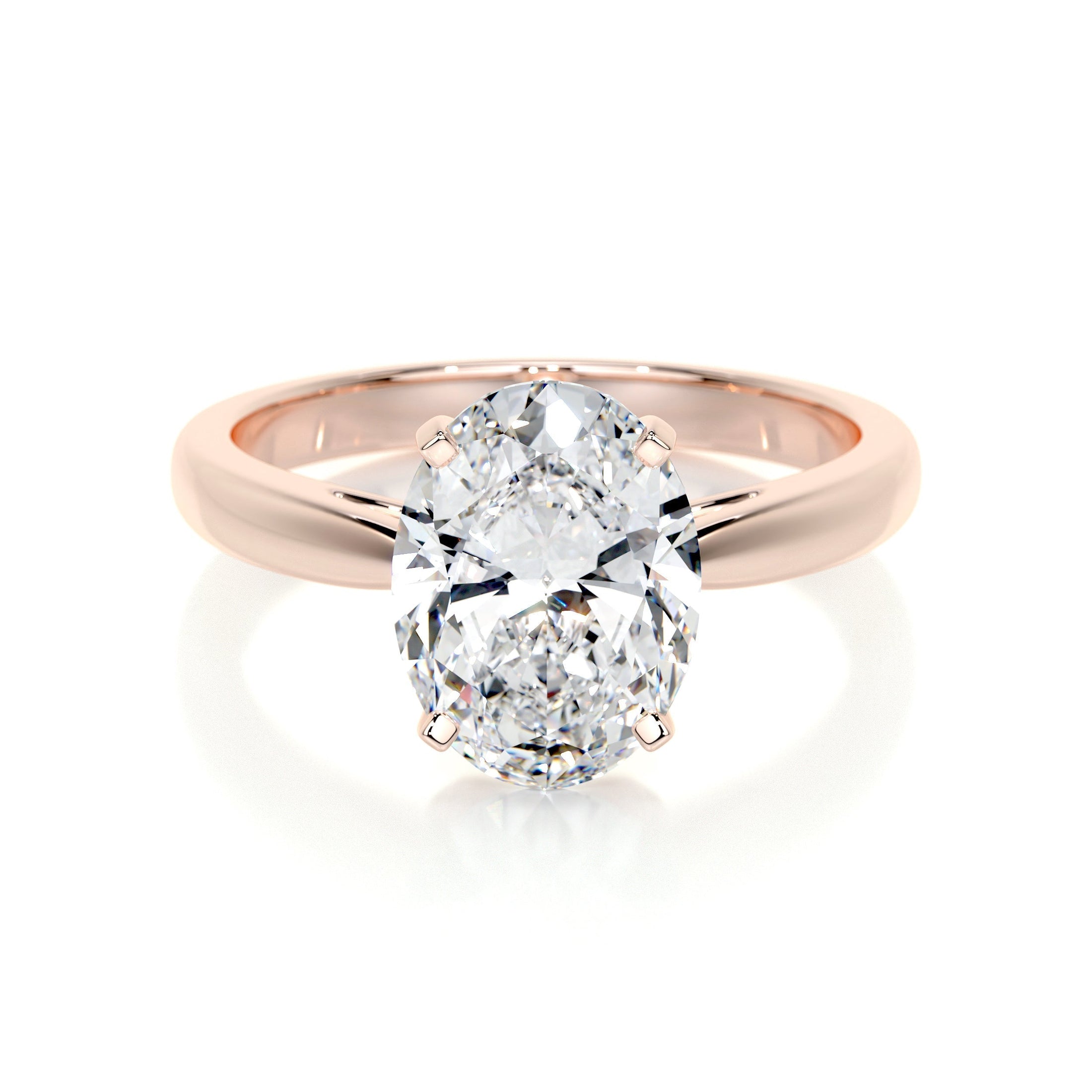 2.0 CT Oval Lab Grown Diamond Solitaire Engagement Ring