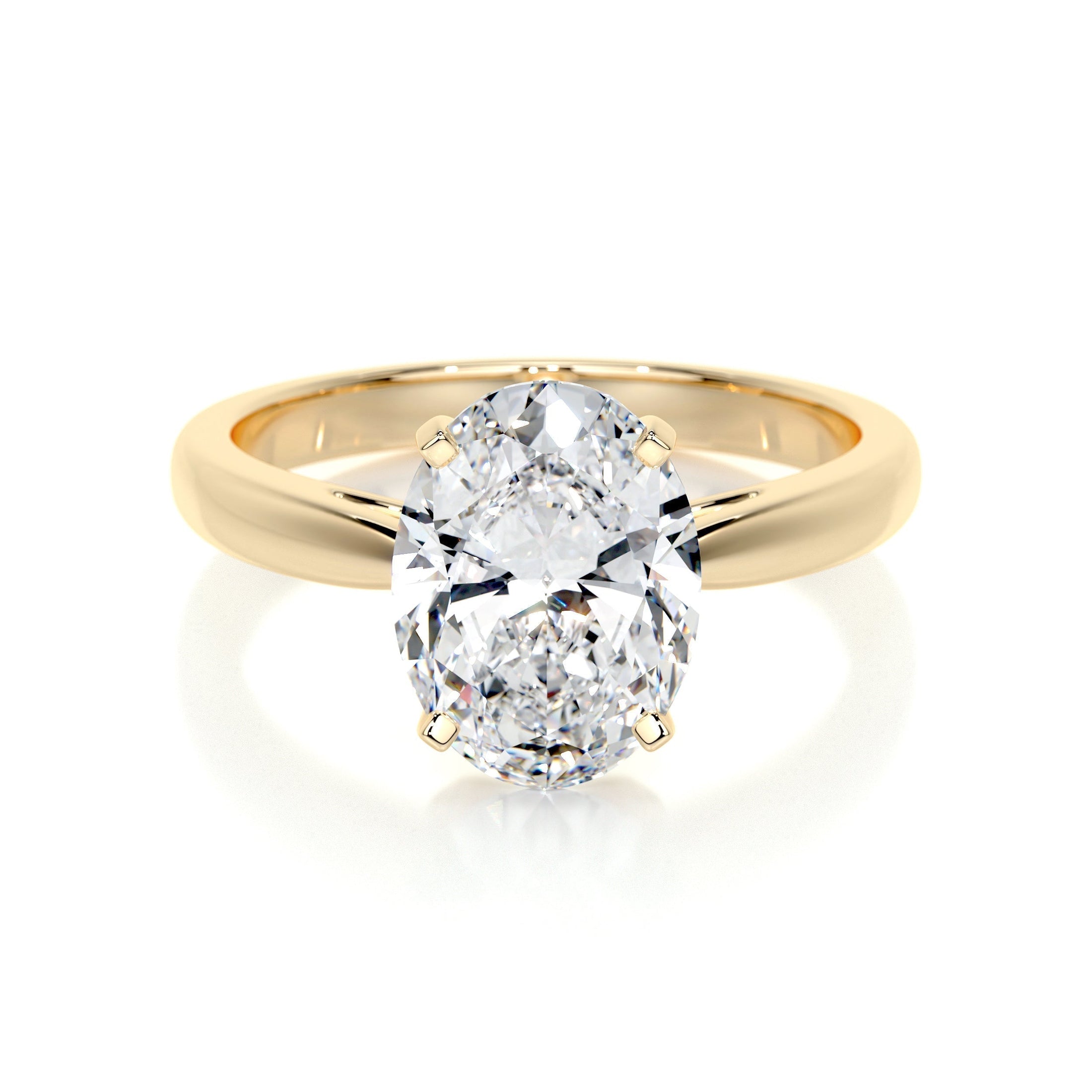 2.0 CT Oval Lab Grown Diamond Solitaire Engagement Ring