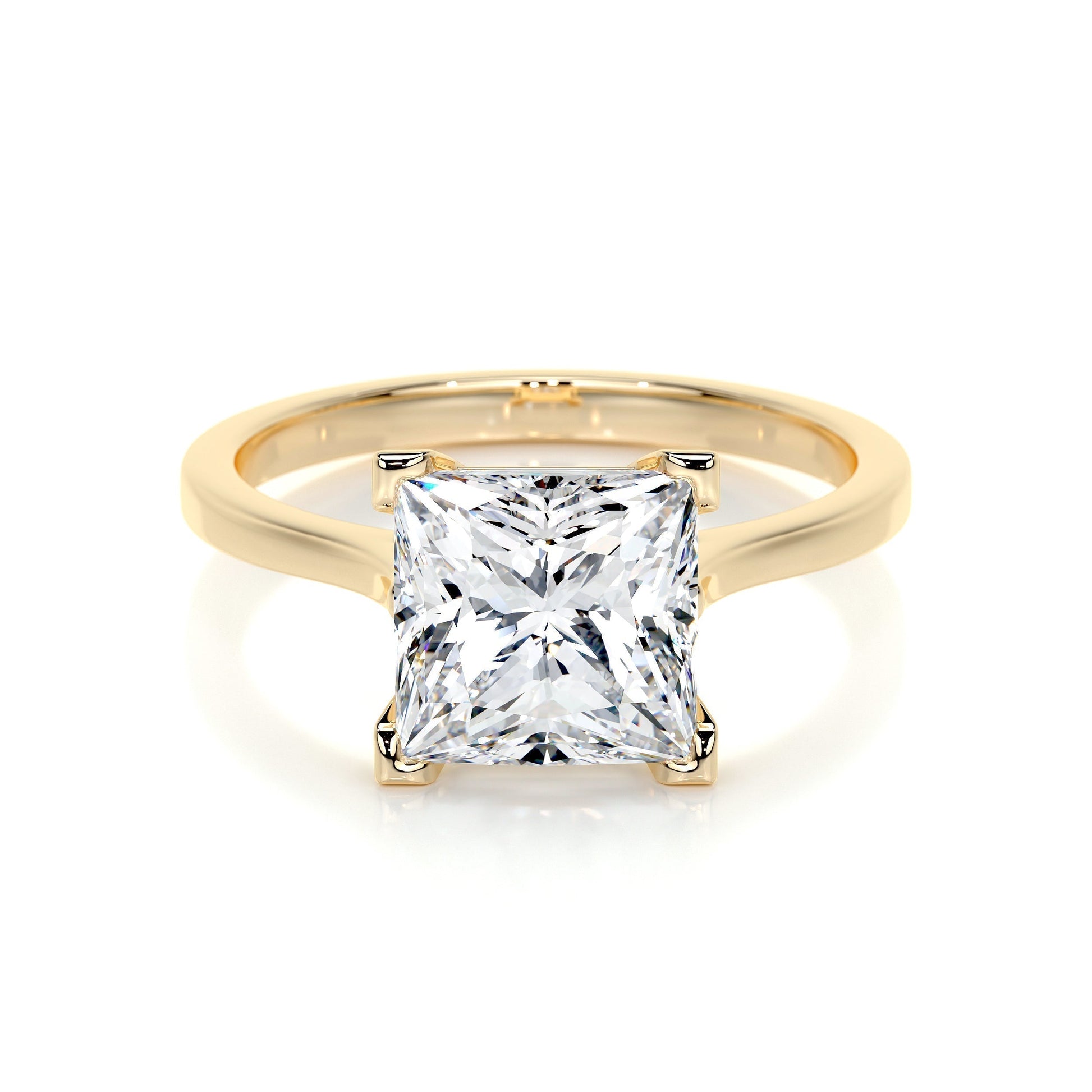 3.0 CT Princess Solitaire CVD F/VS2 Diamond Engagement Ring 7
