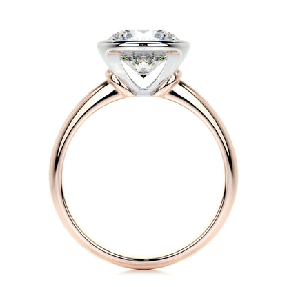 3.0 CT Round Bezel CVD F/SI1 Diamond Engagement Ring 16