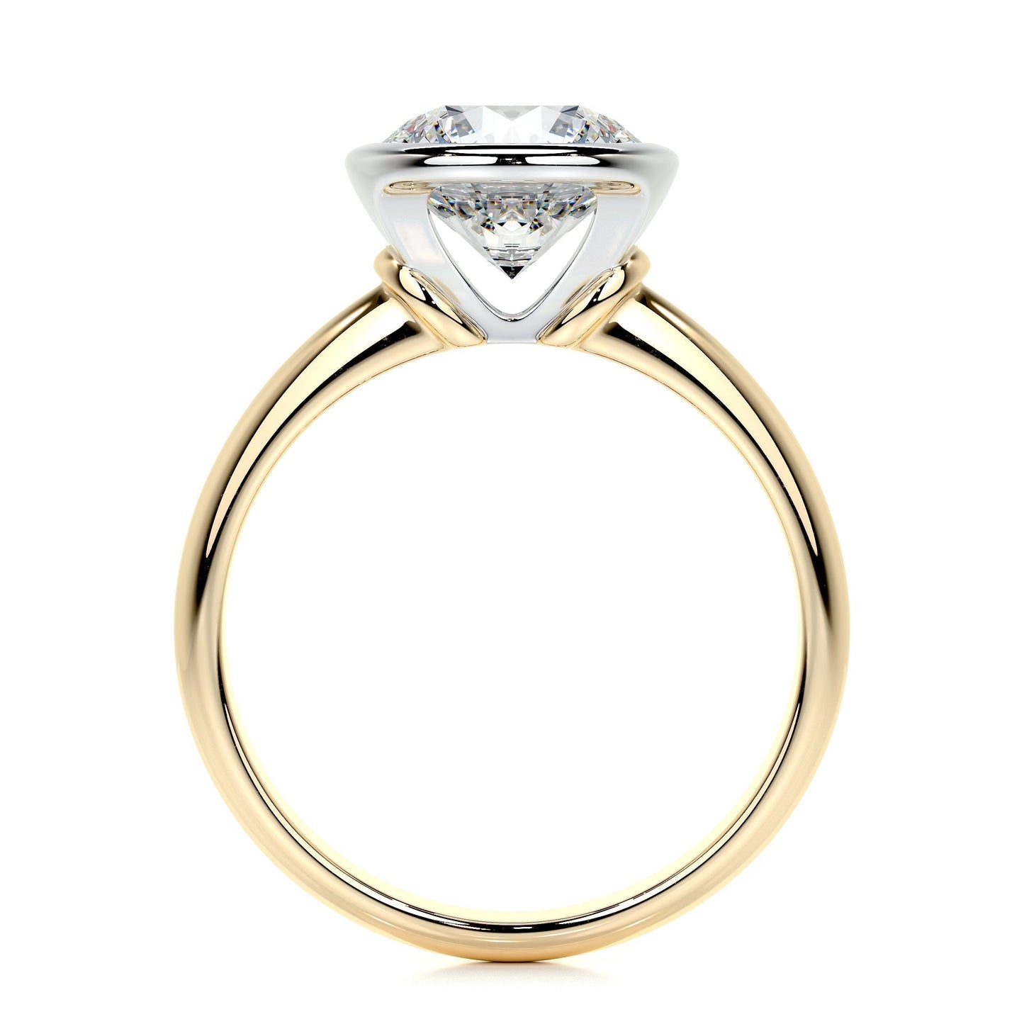 3.0 CT Round Bezel CVD F/SI1 Diamond Engagement Ring 11