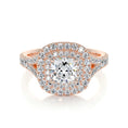 Load image into Gallery viewer, 1.0CT Cushion-Cut Lab Grown Diamond Double Halo Engagement Ring in Gold
