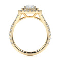 Load image into Gallery viewer, 1.0CT Cushion-Cut Lab Grown Diamond Double Halo Engagement Ring in Gold
