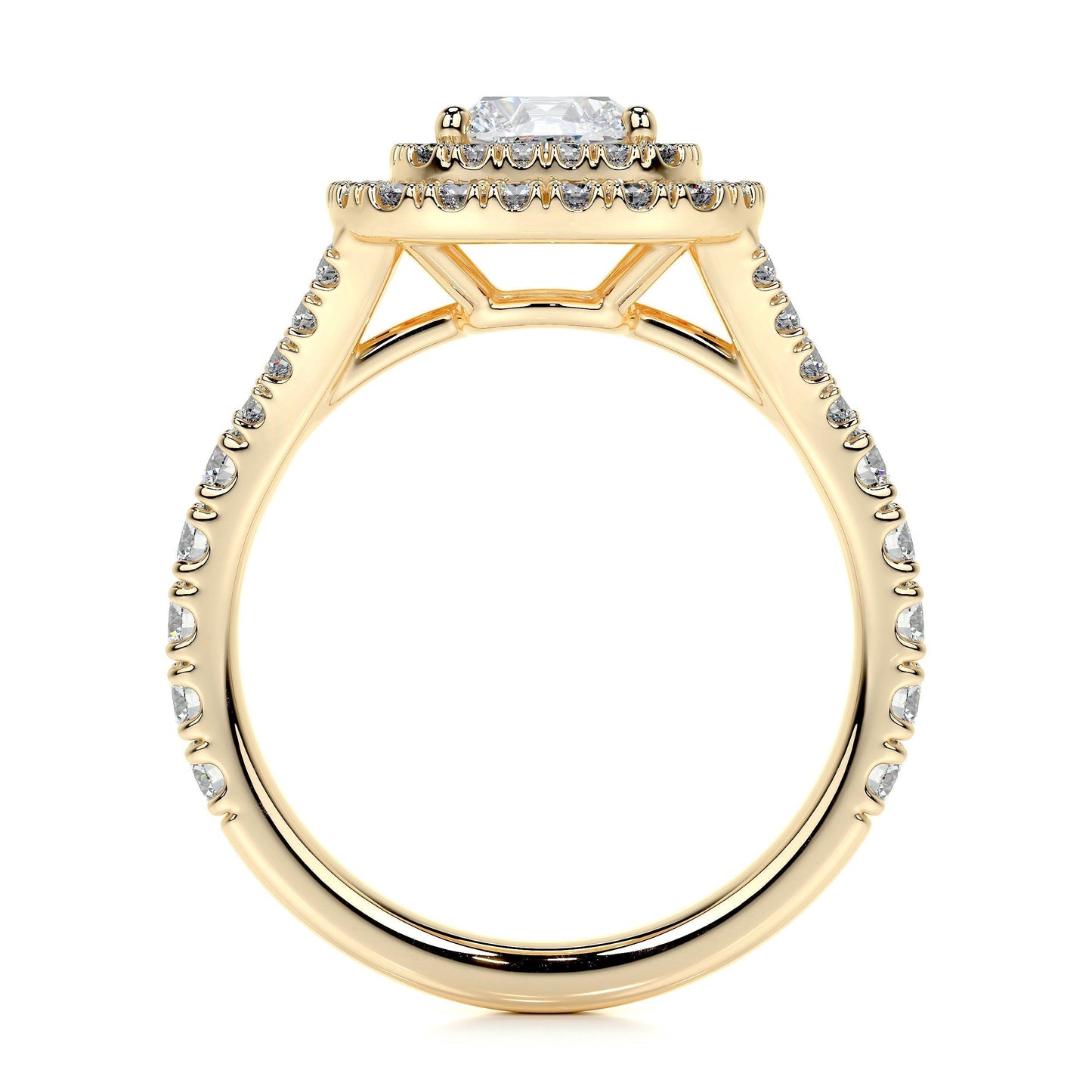 1.0 CT Cushion Double Halo CVD D/VS1 Diamond Engagement Ring 13