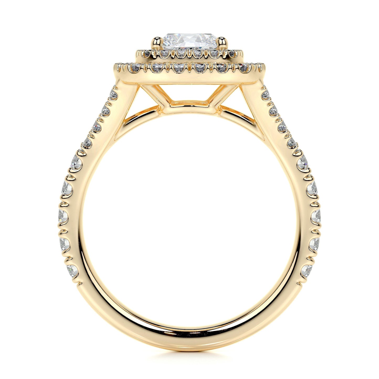 1.0 CT Cushion Double Halo CVD D/VS1 Diamond Engagement Ring 13