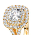 Load image into Gallery viewer, 1.0CT Cushion-Cut Lab Grown Diamond Double Halo Engagement Ring in Gold
