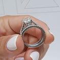 Load image into Gallery viewer, 1.50 CT Round Lab Grown Diamond Solitaire Bridal Ring Set in Gold
