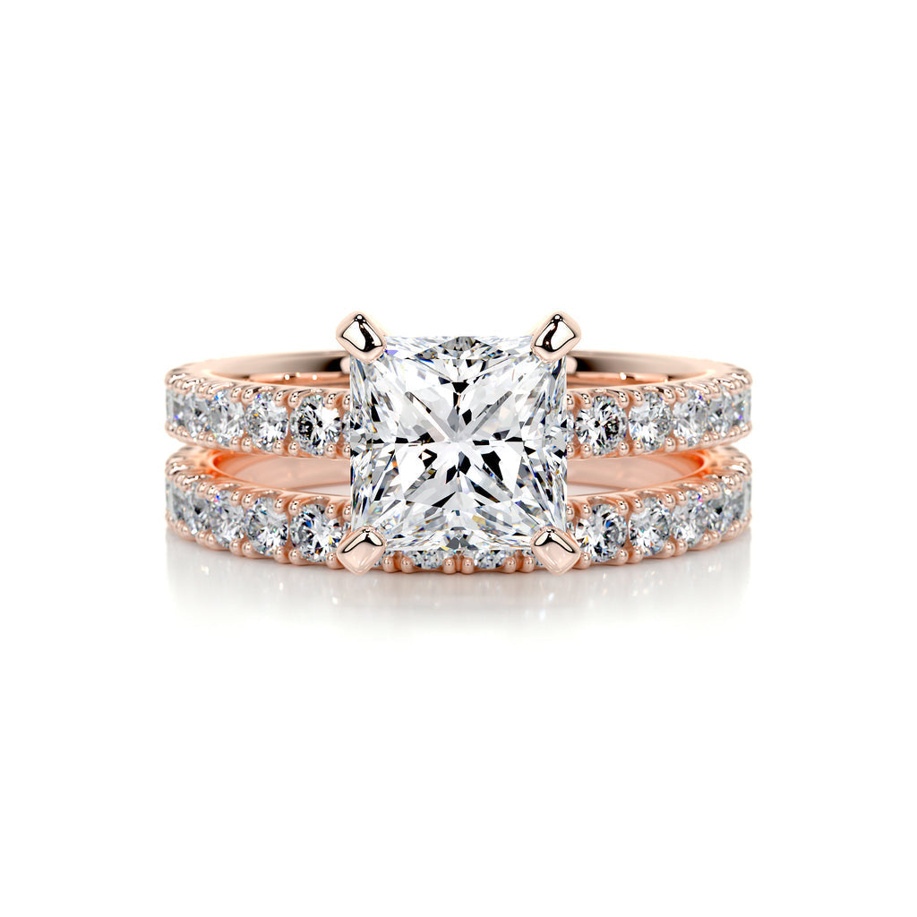 1.50 CT Princess-Cut Lab Grown Diamond Solitaire Bridal Ring Set 13