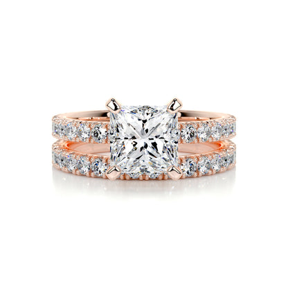 1.50 CT Princess-Cut Lab Grown Diamond Solitaire Bridal Ring Set 13