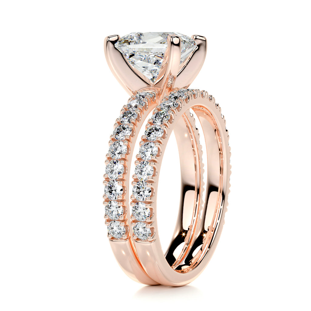 1.50 CT Princess-Cut Lab Grown Diamond Solitaire Bridal Ring Set 17