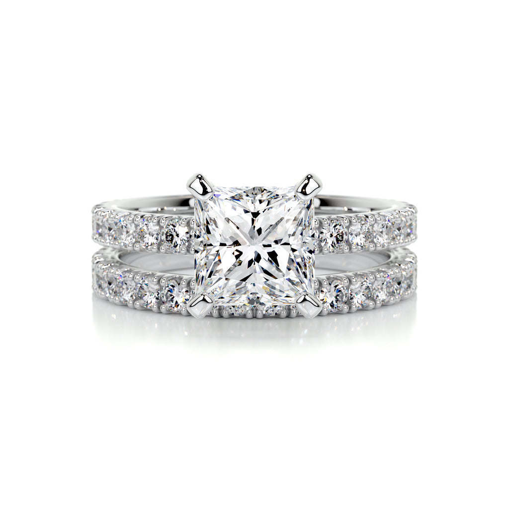 1.50 CT Princess-Cut Lab Grown Diamond Solitaire Bridal Ring Set