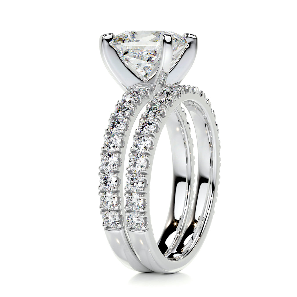 1.50 CT Princess-Cut Lab Grown Diamond Solitaire Bridal Ring Set