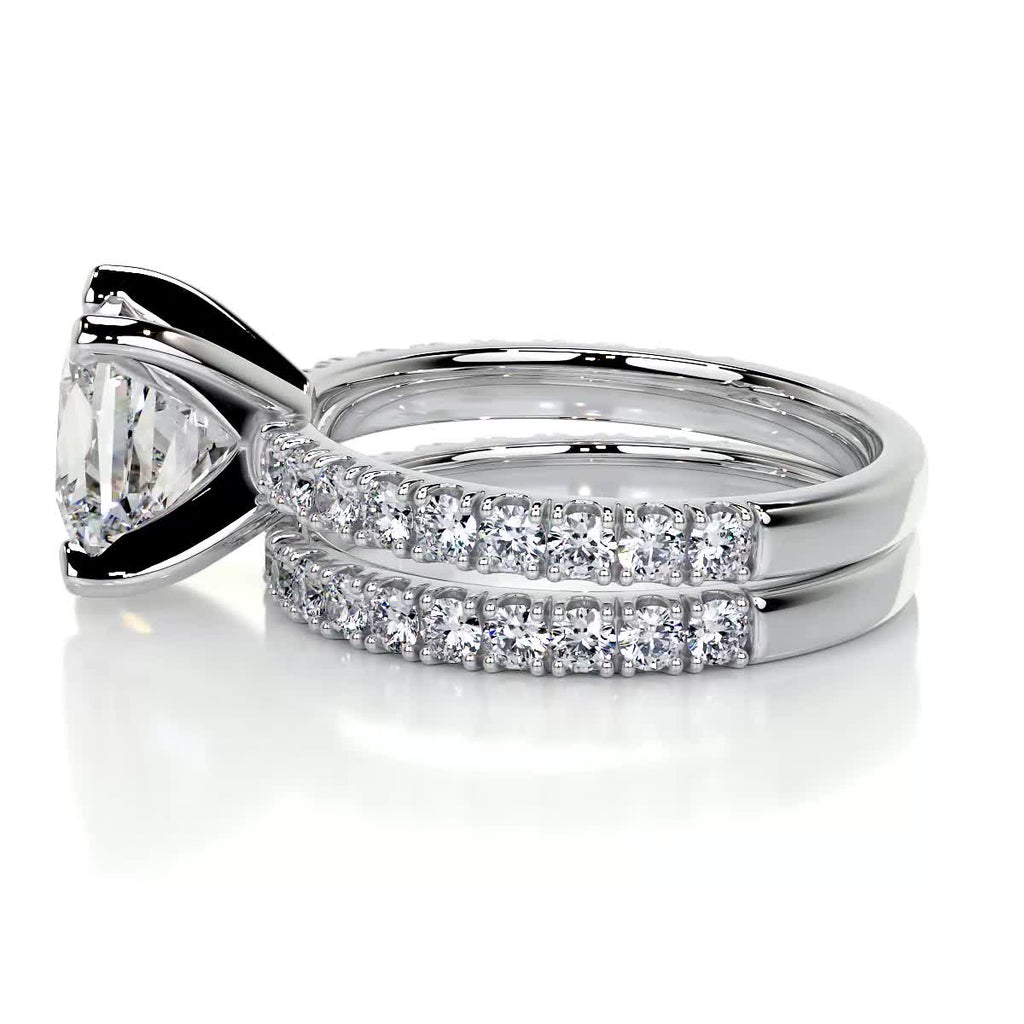 1.50 CT Princess-Cut Lab Grown Diamond Solitaire Bridal Ring Set