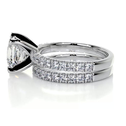 1.50 CT Princess-Cut Lab Grown Diamond Solitaire Bridal Ring Set 5